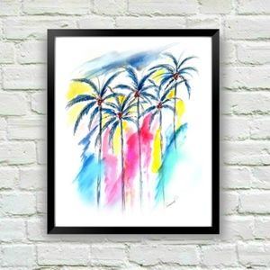 8" x 10" Palm Art Print Signed by Artist